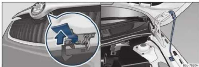 SKODA Fabia (2010) - Ouvrir et fermer le capot moteur - 1