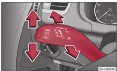 SKODA Fabia (2010) - La manette des clignotants et des faux de route - 1