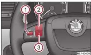 SKODA Fabia (2010) - Utilisation de la radio et de la navigation sur le volant multifonctions - 1
