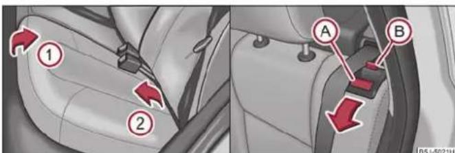 SKODA Fabia (2010) - Pliage en avant des sièges AR - 1