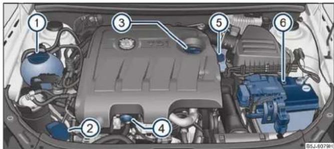 SKODA Fabia (2010) - Aperçu du compartmente moteur - 1