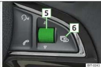 SKODA Rapid (2014) - Commande de l'autoradio et du système de navigation à partir du volant multifonction - 2