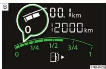 SKODA Rapid (2014) - Affichage du niveau du réservoir - 2