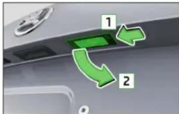 SKODA Rapid (2014) - Remplacement de l'ampoule de l'éclairage de la plaque d'immatriculation - 1