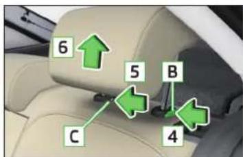 SKODA Rapid (2014) - Monter/demonter les appuie-têtes - 3