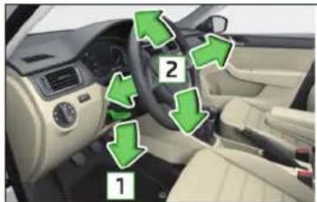 SKODA Rapid (2014) - Réglage de la position du volant - 1