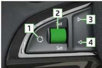 SKODA Rapid (2014) - Commande de l'autoradio et du système de navigation à partir du volant multifonction - 1