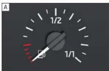 SKODA Rapid (2014) - Affichage du niveau du réservoir - 1