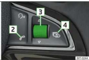 SKODA Rapid (2014) - Commande du téléphone à partir du volant multifonction - 2