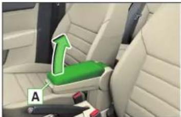 SKODA Rapid (2014) - Compartment de rangement sous l'accoudoir avant - 1