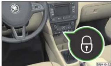 SKODA Rapid (2014) - Verrouiller/déverrouiller le vehicule avec la touche de verrouillage centralisé - 1