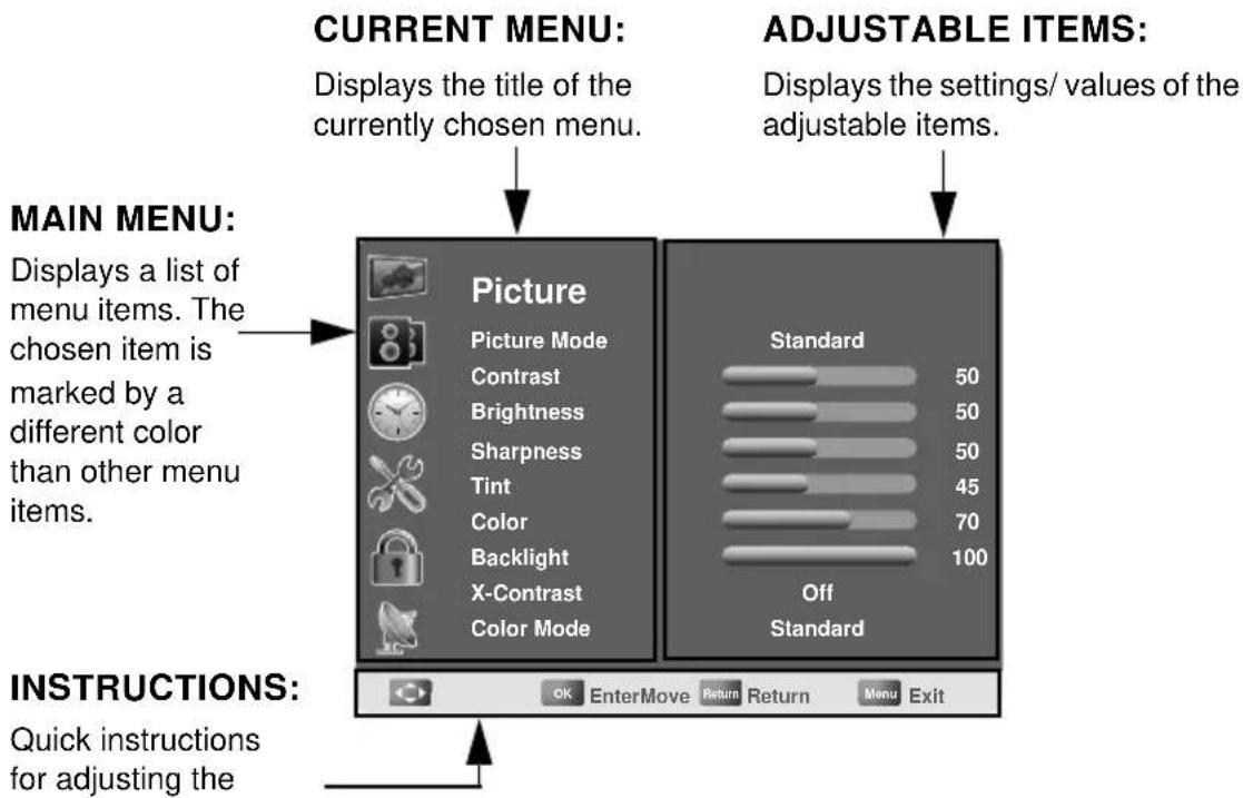 AOC LE23H062 - Adjusting On-Screen Display (OSD) Settings - 1