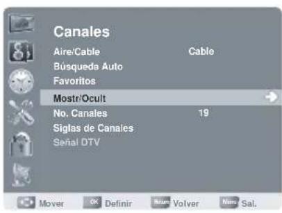 AOC LE23H062 - Mostrar u ocultar canales - 1