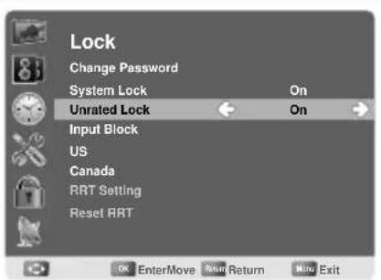 AOC LE23H062 - To Block Unrated Movie or TV Programs - 1