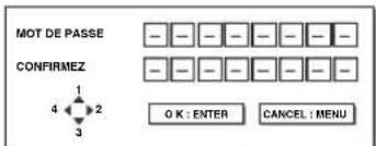 MITSUBISHI XD600UG - Pour activer la fonction de verrouillage par mot de passe: - 2