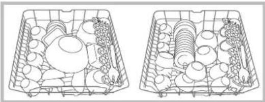 HOTPOINT-ARISTON LFS 217 A BKHA - Esempi di caricamento cesto superiore - 1