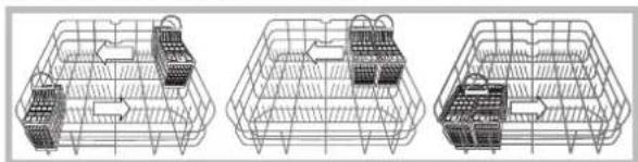 HOTPOINT-ARISTON LFS 217 A BKHA - Cutlery basket positioning examples - 1