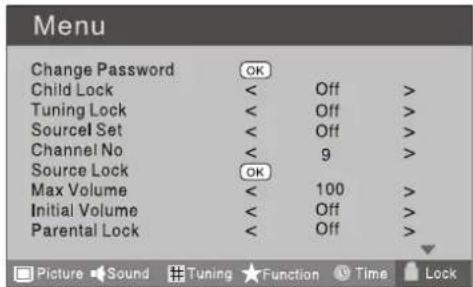 HAIER LT22R3CGW - IMPOSTAZIONI DEL MENU LOCK - 1