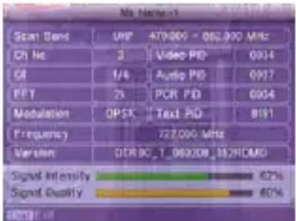 KONIG DVBT SCART12 - Informačné menu - 1