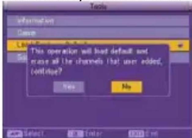 KONIG DVBT SCART12 - Ritorno alle impostazioni di default - 1