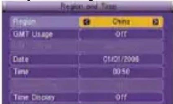 KONIG DVBT SCART12 - Alue ja aika / Region and Time - 1