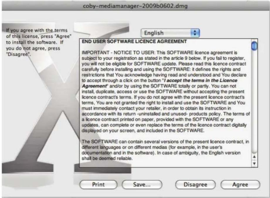 COBY MP601 - Installing Coby Media Manager (Mac OS X) - 2