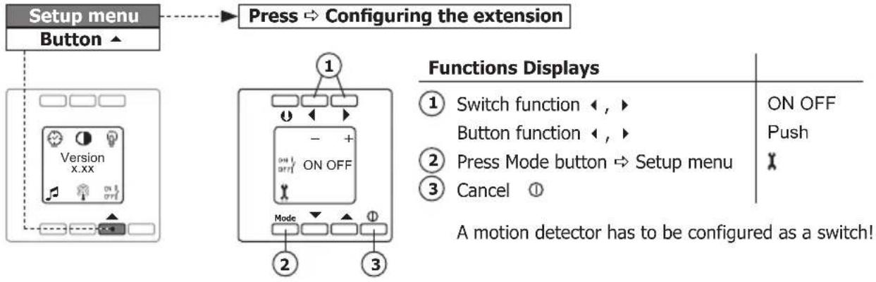PEHA D 20.485.02 - Configuring the extension (setup menu) - 1