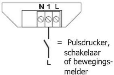 N 1 L = Pulsdrucker, schakelaar of bewegings- melder