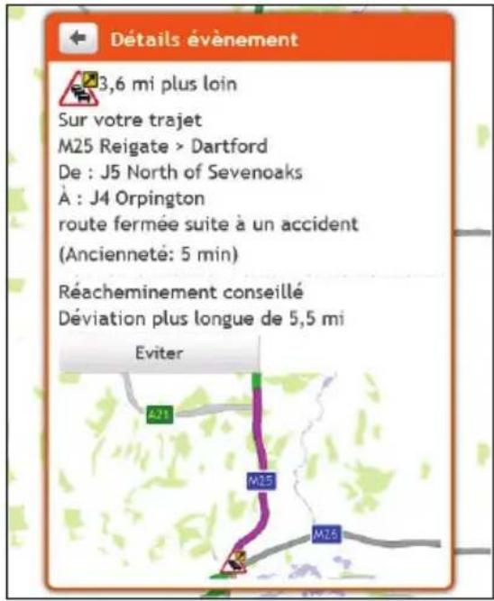 MIO Moov V505 TV - Comment faire pour visualiser les détails du trafic ? - 1