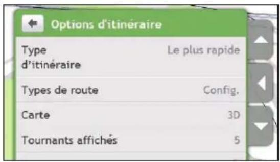 MIO Moov V505 TV - Comment définir mes préférences concernant l'itinéraire ? - 2
