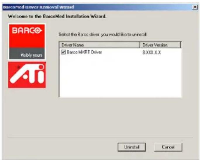 Barco MXRT5450 - Déinstallation des pilotes et du logiciel - 2