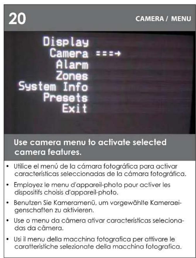 Moog Videolarm PFD7T12N3 - A numeric camera position is shown on monitor. With "Position" activated, - 4