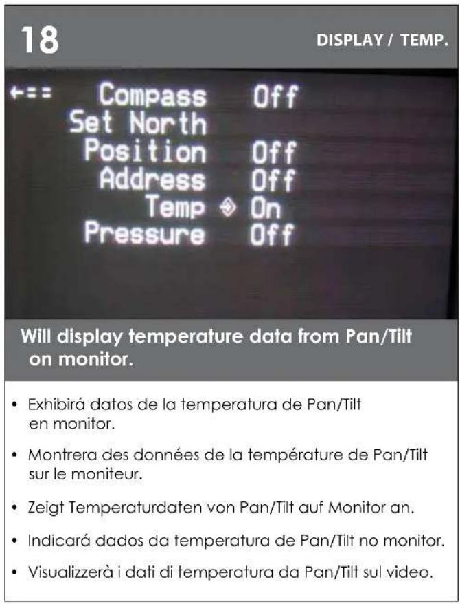 Moog Videolarm PFD7T12N3 - A numeric camera position is shown on monitor. With "Position" activated, - 2
