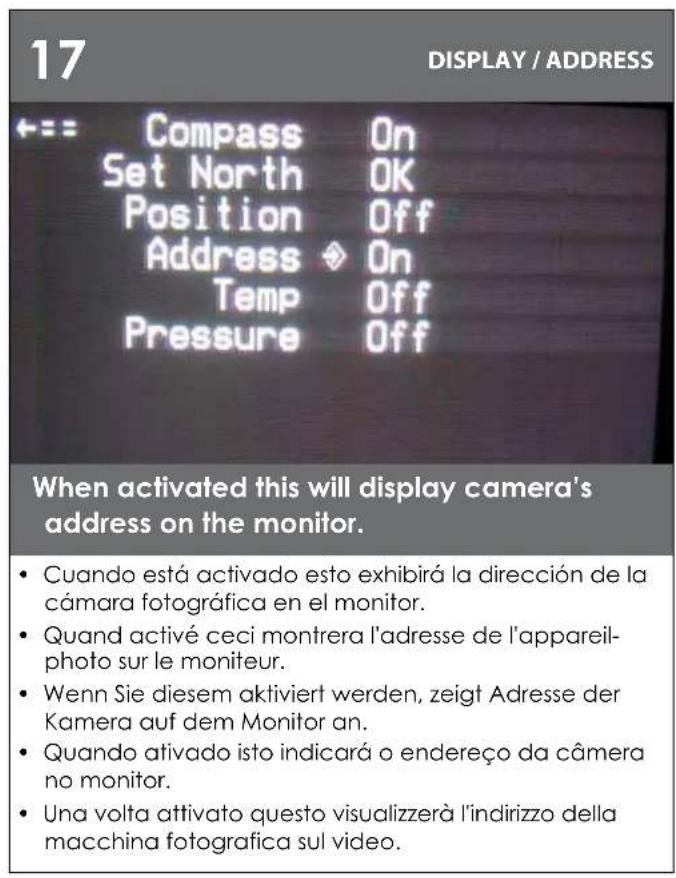 Moog Videolarm PFD7T12N3 - A numeric camera position is shown on monitor. With "Position" activated, - 1