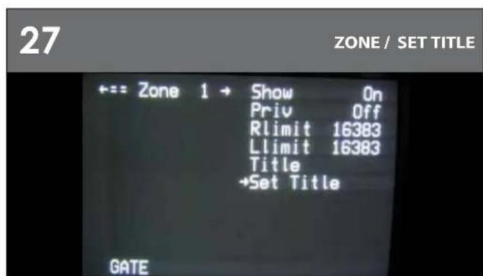 Moog Videolarm PFD7T12S3 - Turn on "PRIV" to activate; Rlimit will turn off menu, to allow you to position right limit for zone. - 3