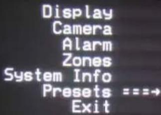 Moog Videolarm PFD7T12S3 - Turn on "PRIV" to activate; Rlimit will turn off menu, to allow you to position right limit for zone. - 5