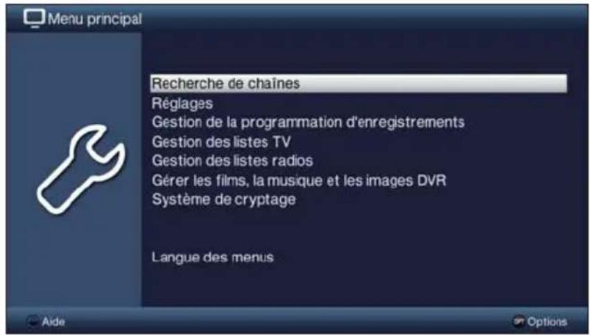 TECHNISAT TechniVision 22 HD - Consultation du menu principal et navigation dans les menus/ fonctions - 1
