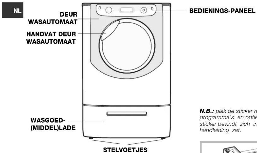 HOTPOINT-ARISTON AQ9D 68 U H - Beschrijving van de wasautomaat - 1