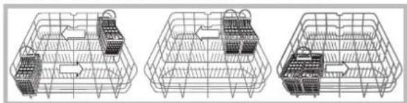 HOTPOINT-ARISTON LFS 215 A BKHA - Cutlery basket positioning examples - 1