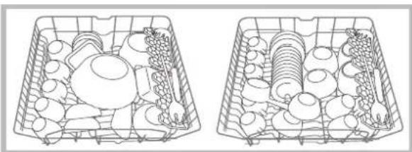 HOTPOINT-ARISTON LFS 215 A BKHA - Exemples de chargement du panier supérieur - 1