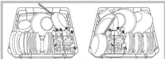 HOTPOINT-ARISTON LFT 114 - Loading examples for the lower rack - 1