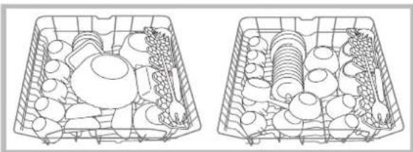 HOTPOINT-ARISTON LFT 114 - Exemplos de corregamento do cesto superior. - 1