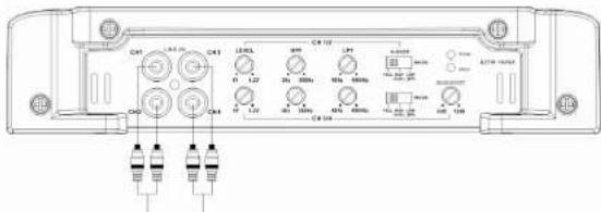 Ground Zero GZTA 2155X - Conexión de los altavoces para el funcionamiento modo de 3 vías - notas - 7