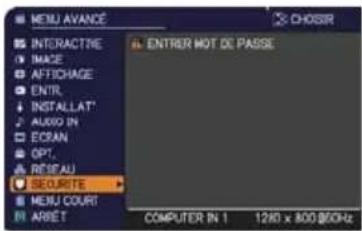 HITACHI BZ1M - Accédez au menu SECURITE - 1