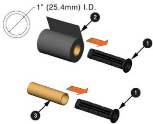Datamax O'Neil Mark III E4204B - Utilisation des adaptateurs de mandrin de ruban - 1