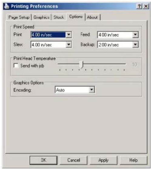Datamax O'Neil Mark III E4204B - Onglet Page Setup (mise en page) : Stock (papier) - 2