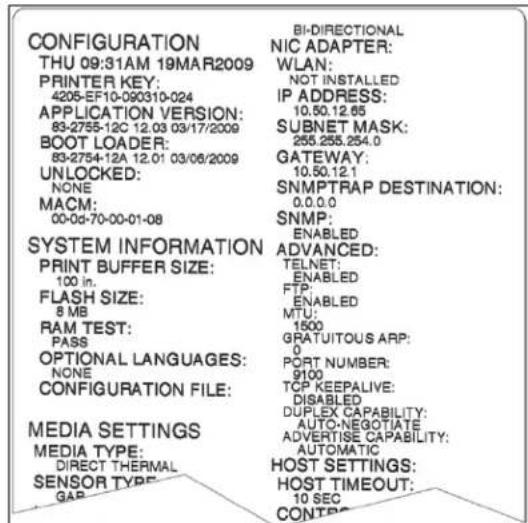 Datamax O'Neil Mark III E4204B - Étiquette de configuration de la base de données - 1