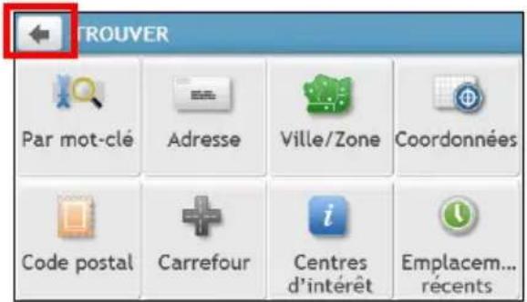 MIO Spirit 495 LM - Comment utiliser le bouton RETOUR de la barre de titre ? - 2