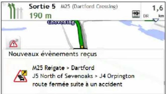 MIO Spirit 495 LM - Comment vais-je savoir qu'un Évènement de trafic se produit ? - 1