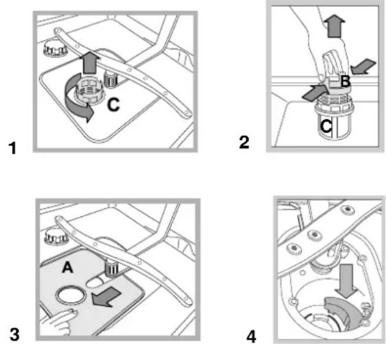INDESIT DIF 14 A .R - Limpiar los filtros - 1